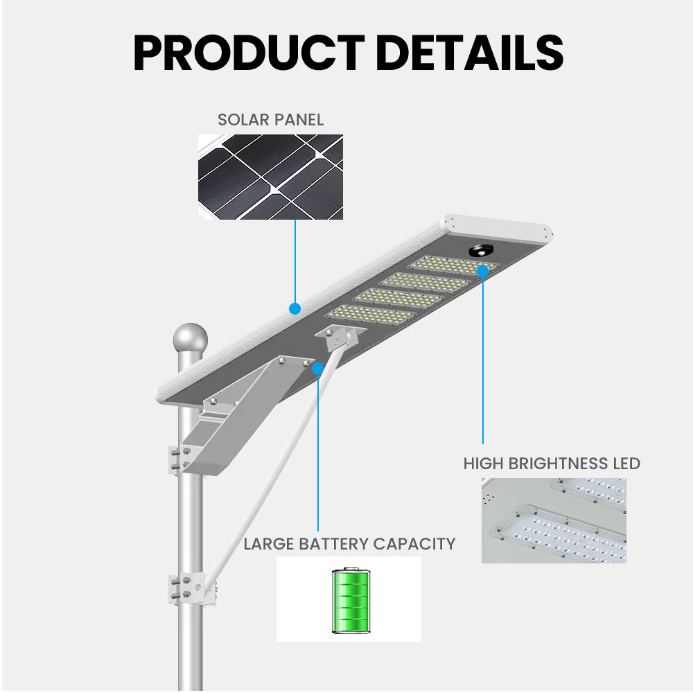 Motion Sensor 40 50W 60 Watt Module Inductive Integrated Solar Lamp Led Street Light (8)